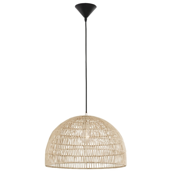 Lampadario cupola di rattan naturale 40 cm per cucina