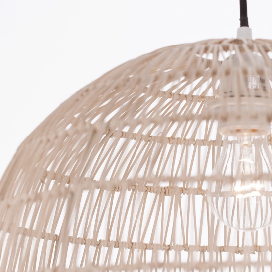 Lampadario cupola di rattan naturale 40 cm per cucina