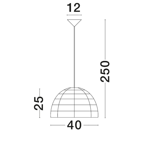 Lampadario cupola di rattan naturale 40 cm per cucina