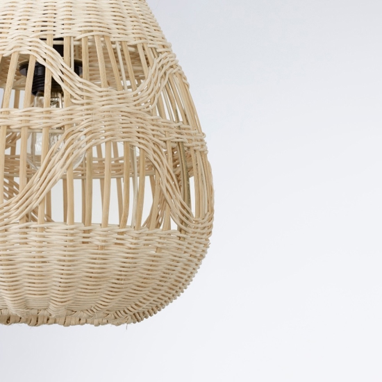 Lampadario di rattan naturale 27 cm a sospensione