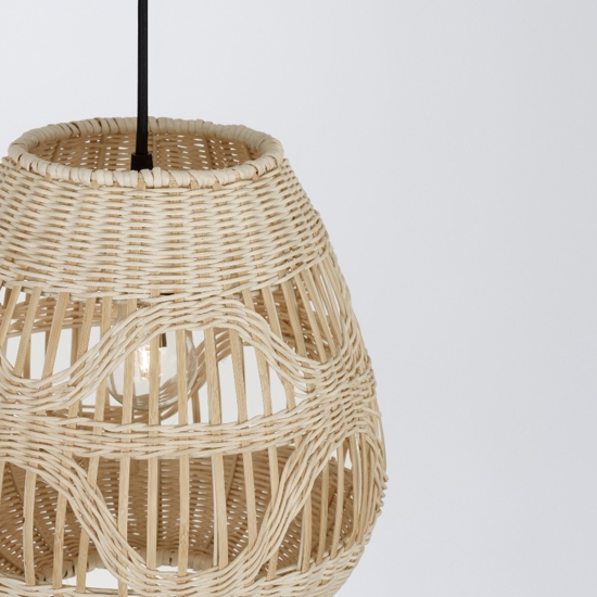 Lampadario di rattan naturale 27 cm a sospensione