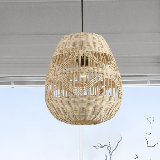 Lampada a sospensione in rattan naturale per cucina