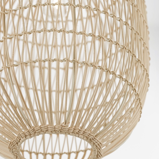 Lampadario in rattan naturale 30 cm per camera da letto etnica