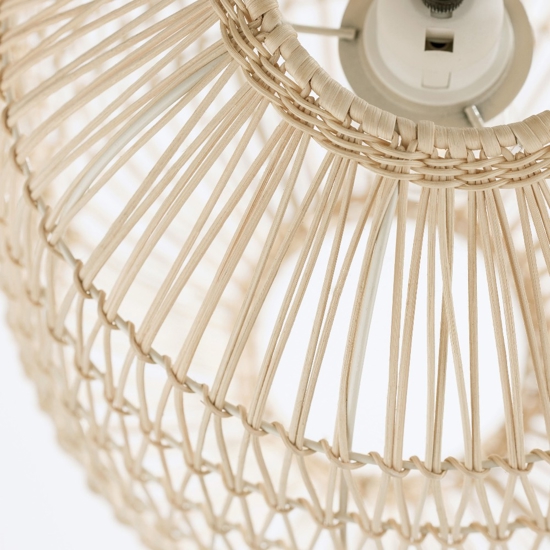 Lampadario in rattan naturale 30 cm per camera da letto etnica