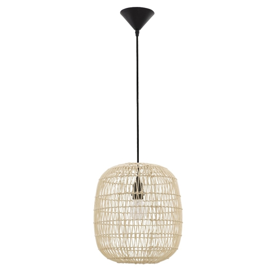Lampadario pendente in rattan naturale intrecciato 30 cm per cucina