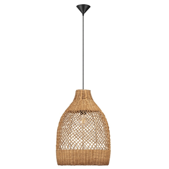 Lampadario di rattan miele intrecciato per sala da pranzo