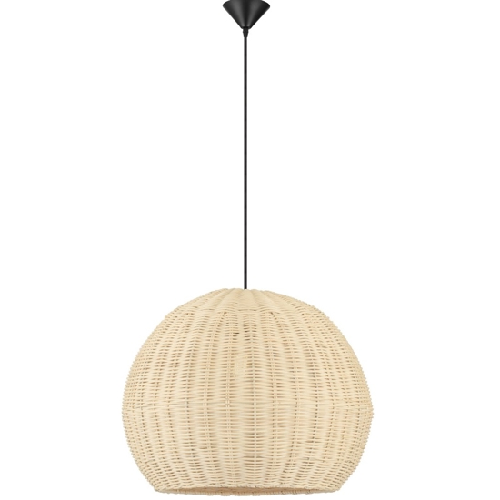Lampadario a sospensione cupola di rattan naturale 39 cm per sala da pranzo