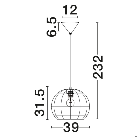 Lampadario a sospensione cupola di rattan naturale 39 cm per sala da pranzo