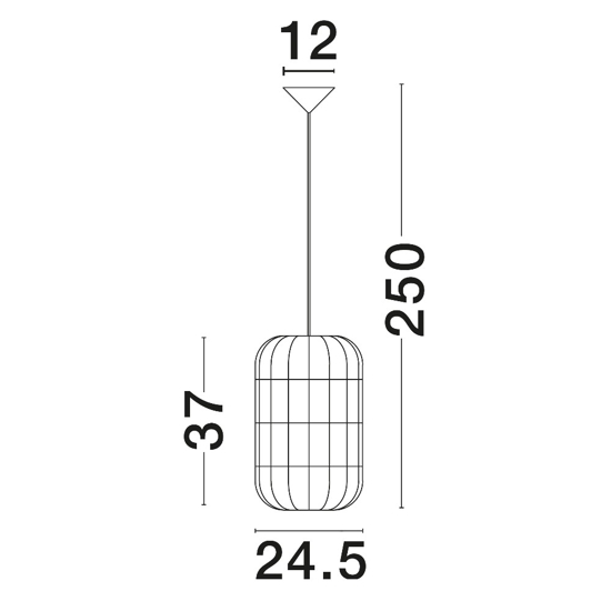 Lampada a sospensione in rattan naturale 24 cm