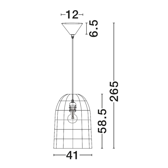 Lampadario cupola di rattan miele intrecciato 41 cm per sala da pranzo