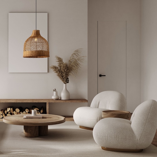 Lampadario cupola di rattan miele a sospensione 40 cm per soggiorno