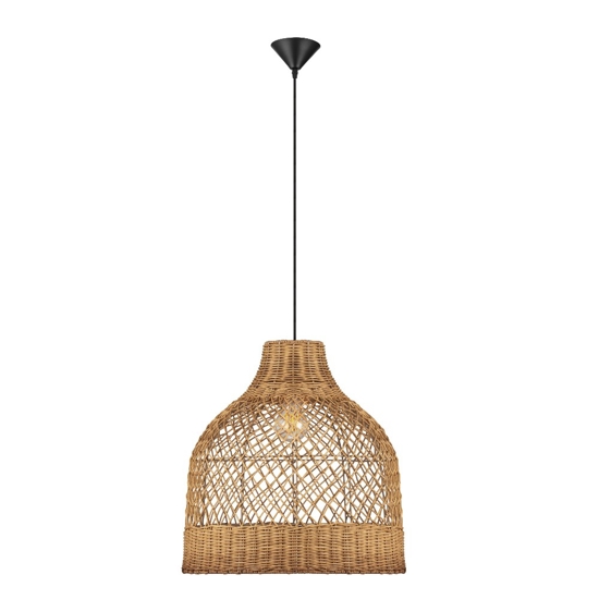 Lampadario cupola di rattan miele a sospensione 40 cm per soggiorno