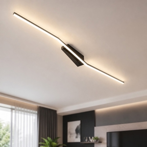 Plafoniera led 30w 3000k 4000k vivida bow nero design moderna