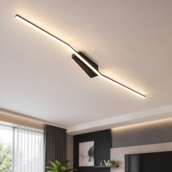Plafoniera led 30w 3000k 4000k vivida bow nero design moderna