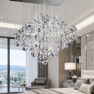 Lampadario di cristallo per camera da letto affralux rotondo