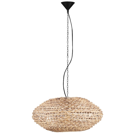 Lampadario di rattan e giacinto essiccato per soggiorno