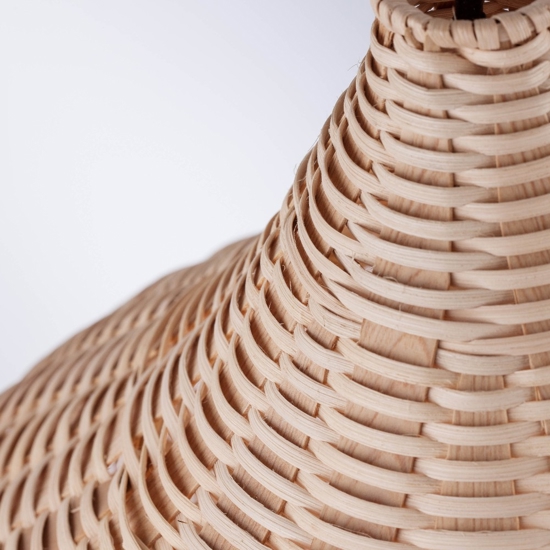 Lampadario cupola di rattan naturale per cucina