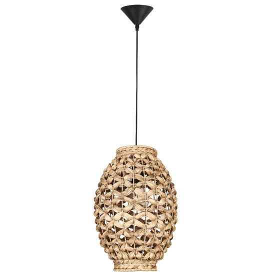 Lampada a sospensione in rattan e giacinto essiccato