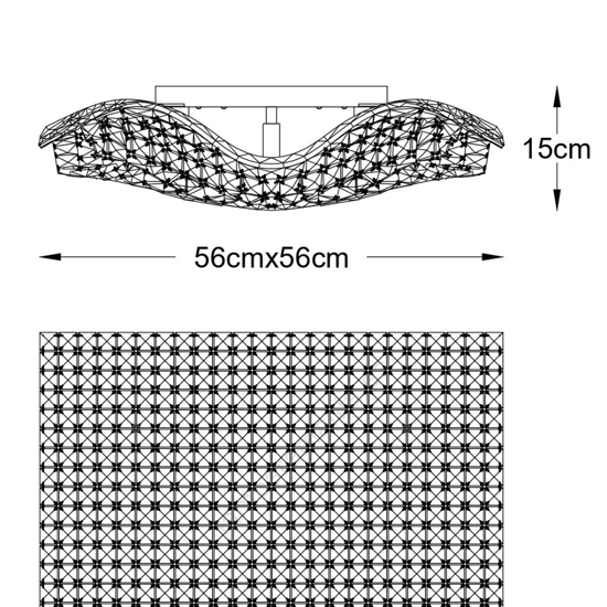 Plafoniera per camera da letto vela di cristalli struttura oro