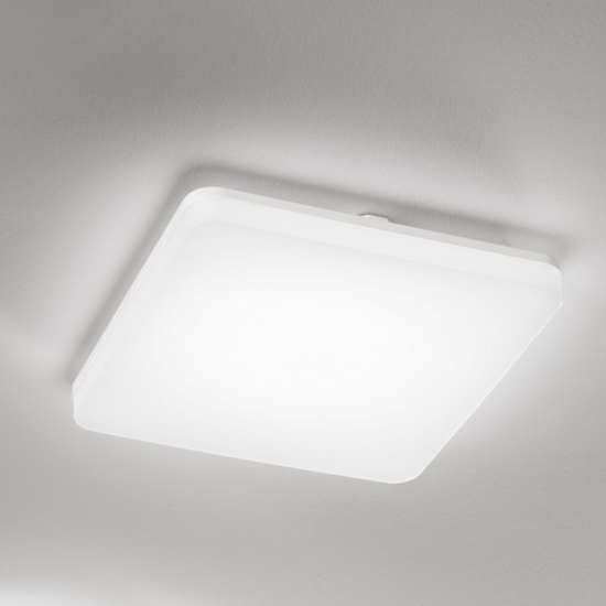 Plafoniera da bagno quadrata bianca moderna led cct isyluce