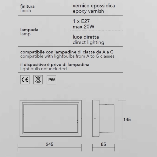 Applique per esterno balcone isyluce bianca moderna