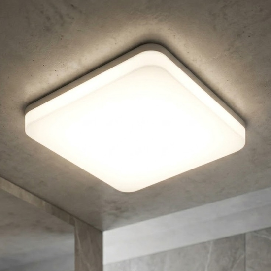 Isyluce plafoniera quadrata per bagno bianca led cct ip54