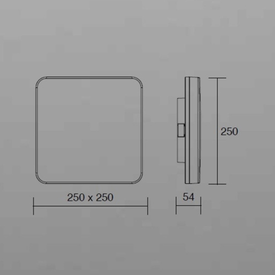 Isyluce plafoniera quadrata per bagno bianca led cct ip54