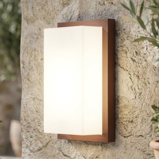 Isyluce applique da esterno corten moderna rettangolare ip65
