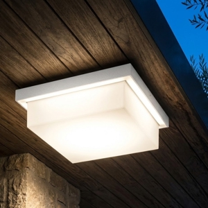 Top light plafoniera per esterno miami bianca quadrata