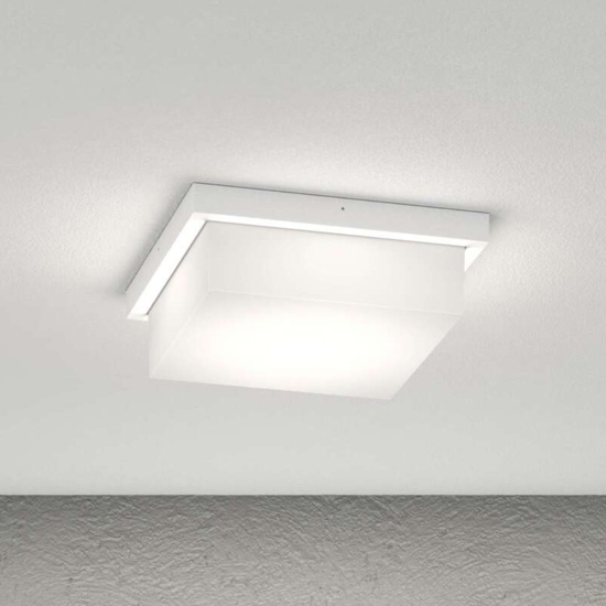 Top light plafoniera per esterno miami bianca quadrata