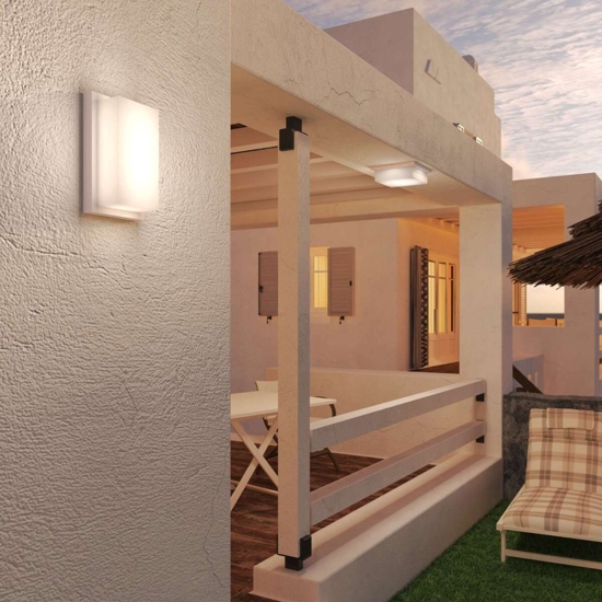 Applique da esterno top light miami bianca moderna ip54