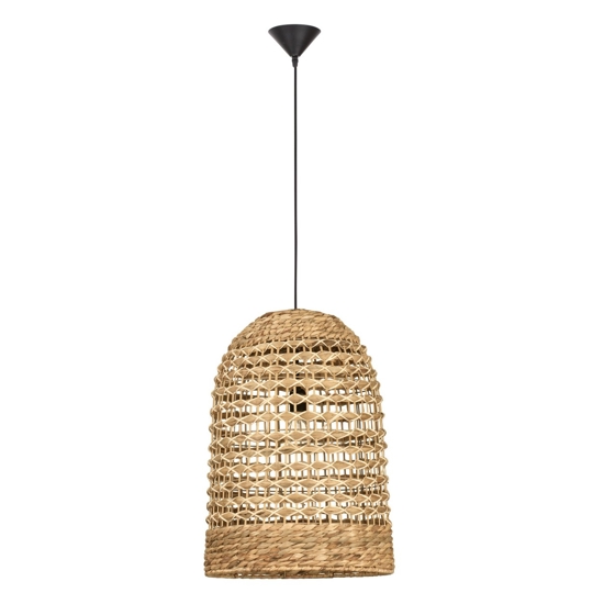 Lampadario cupola di rattan e giacinto essiccato per soggiorno