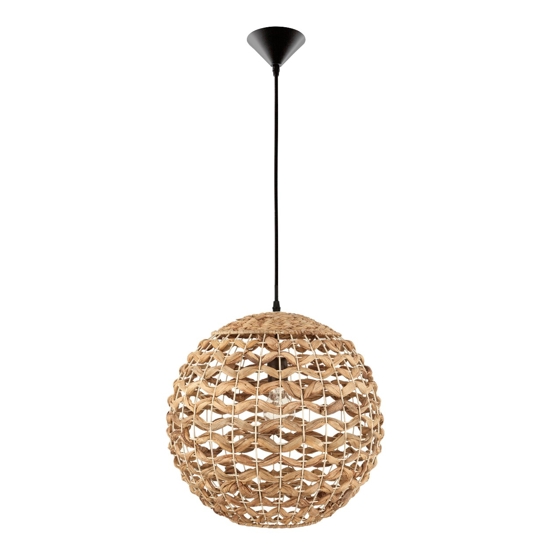 Lampadario a sospensione sfera di rattan e giacinto essiccato per camera da letto