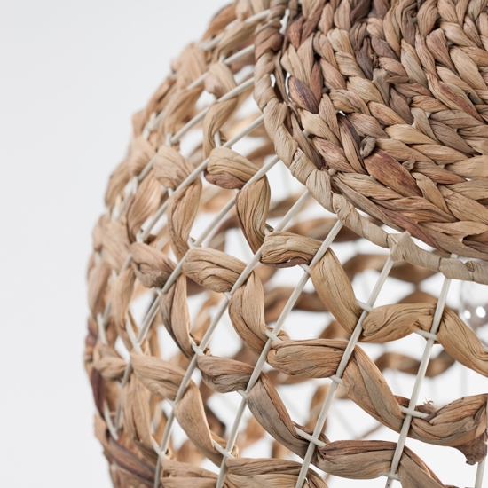 Lampadario a sospensione sfera di rattan e giacinto essiccato per camera da letto