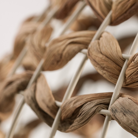 Lampadario a sospensione sfera di rattan e giacinto essiccato per camera da letto