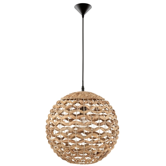 Lampadario sfera di rattan 50 cm e giaciglio essiccato per soggiorno