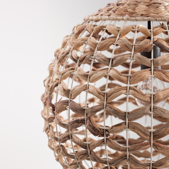 Lampadario sfera di rattan 50 cm e giaciglio essiccato per soggiorno