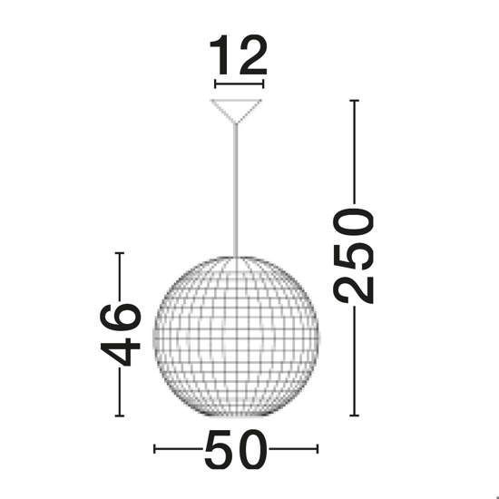 Lampadario sfera di rattan 50 cm e giaciglio essiccato per soggiorno