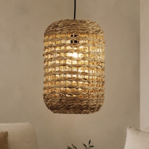 Lampada a sospensione in rattan per soggiorno