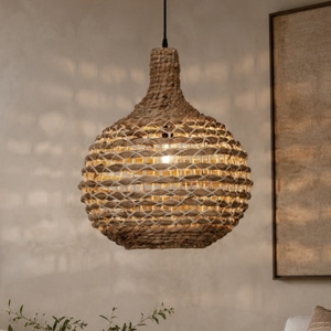 Lampadario di rattan per sala da pranzo
