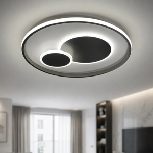 Plafoniera cerchi 50cm grigio moderno 46w 3000k 4000k vivida elior