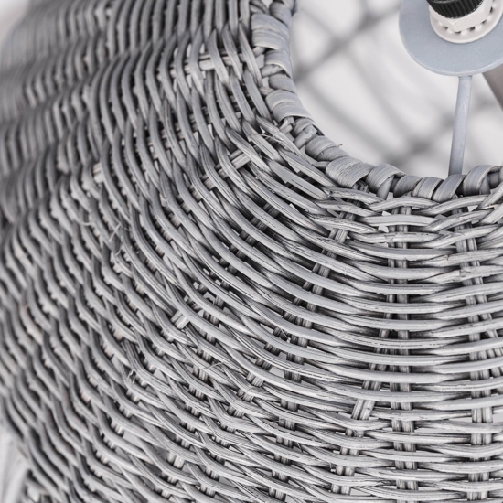 Lampadario cupola di rattan grigio 46 cm per camera da letto