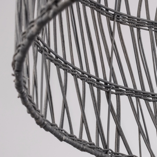 Lampadario cupola di rattan grigio 46 cm per camera da letto