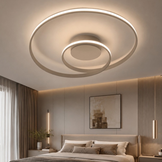 Plafoniera led 3000k 4000k spirale sabbia circuit vivida international