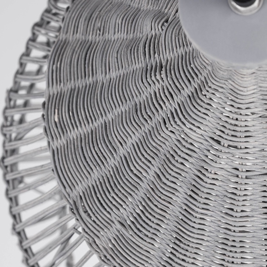Lampadario cupola di rattan grigio 42 cm per cucina