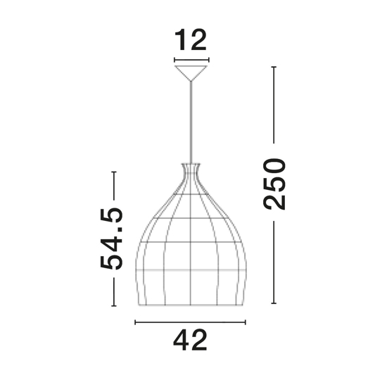 Lampadario cupola di rattan grigio 42 cm per cucina