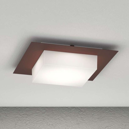 Plafoniera corten da esterno quadrata top light miami ip54