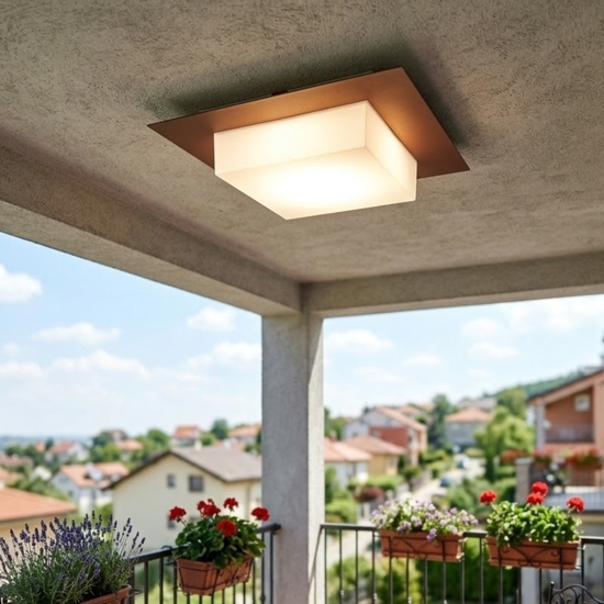 Plafoniera corten da esterno quadrata top light miami ip54
