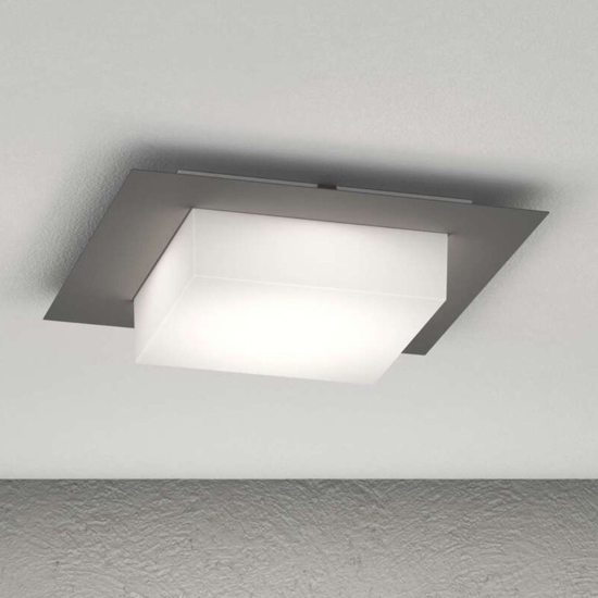 Top light miami plafoniera da esterno quadrata antracite moderna