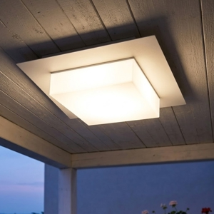 Plafoniera quadrata per esterno balcone grigia miami top light